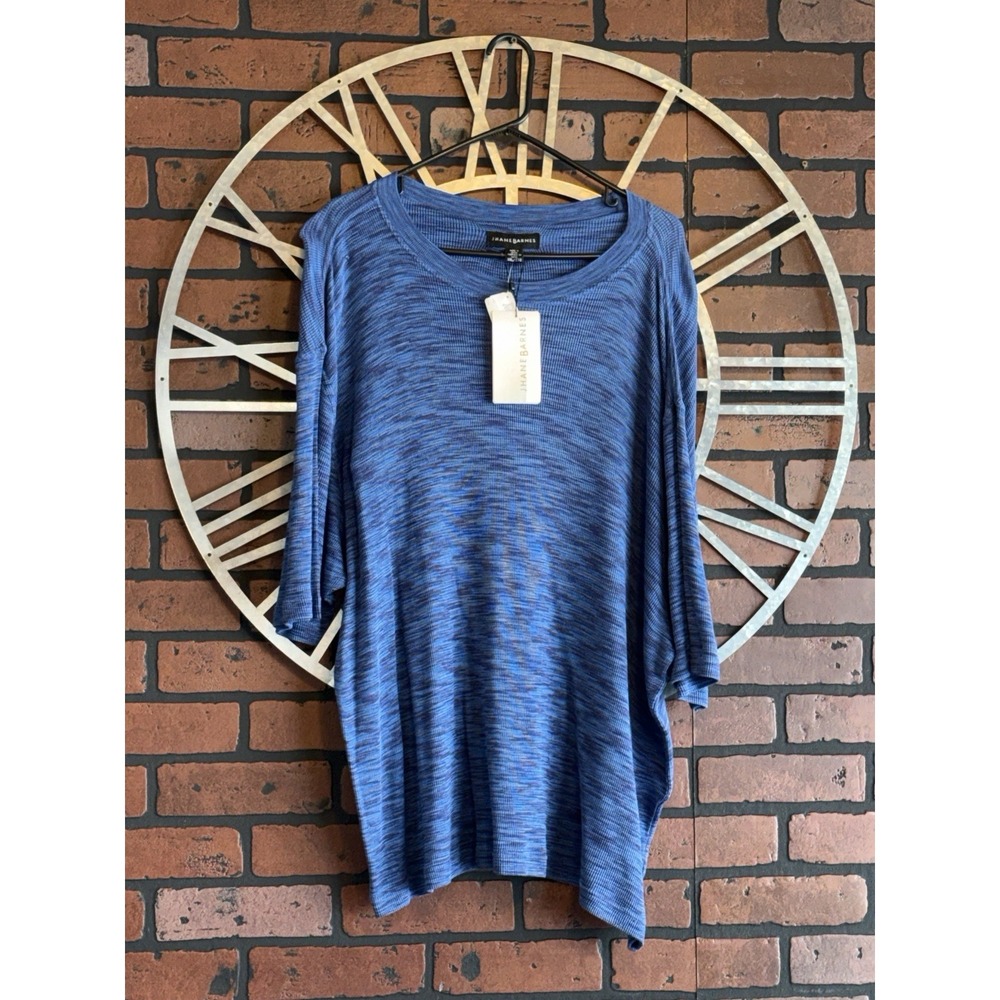 Women's Jhane Barnes Patterned Dress Shirt Blue Size XXL
